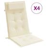 VidaXL High Back Chair Cushions Set of 4 Cream Oxford Fabric, Cushion, Chair Cushion, Seat Cushion 361881