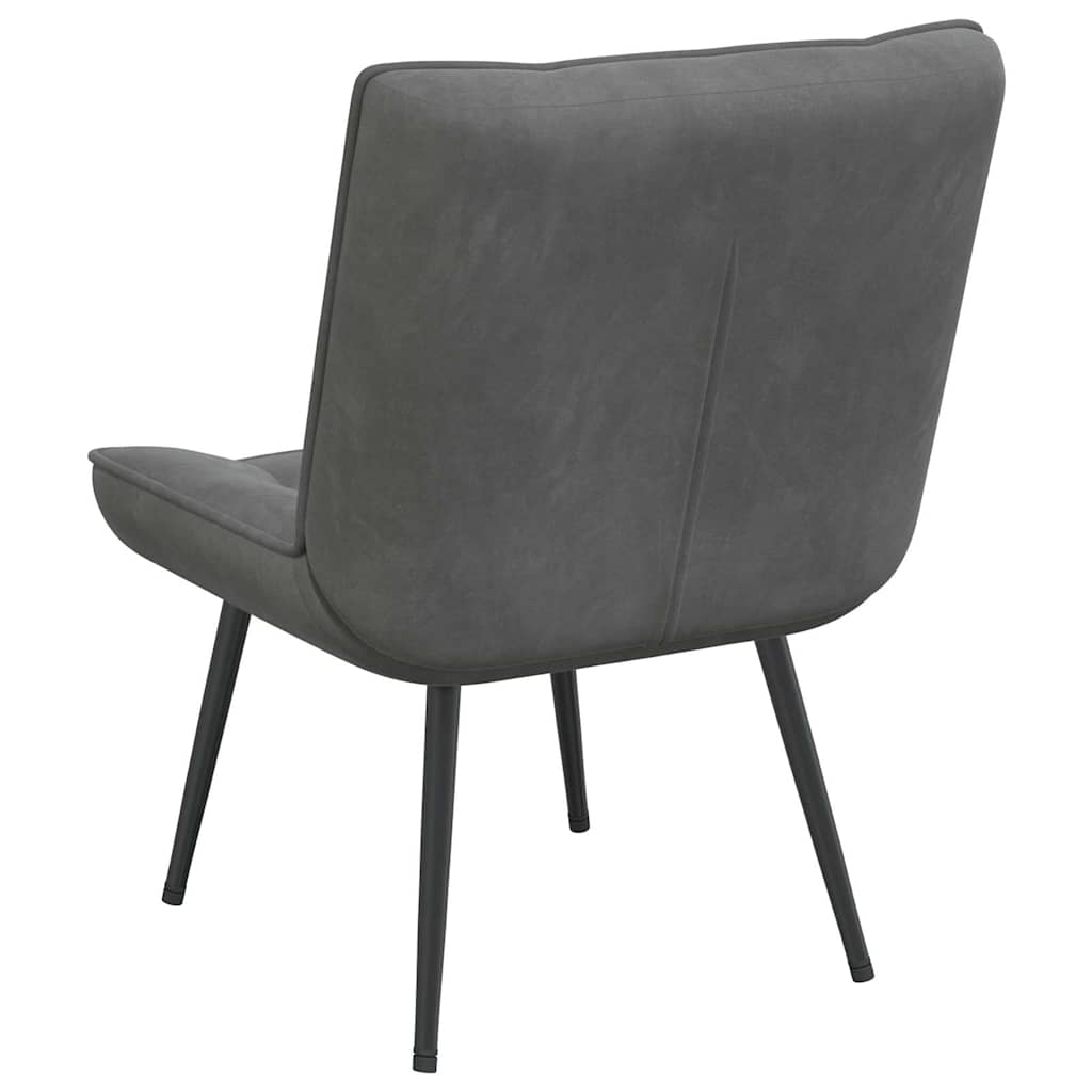 Relax Armchair Dark Grey 64 x 74 x 84 cm Velvet