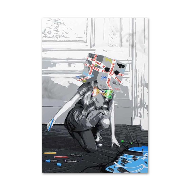 Banks Graffiti Art Canvas Painting Modern Street Pop Art On the Wall Cuadros Pictures for Living Room Home Decoration