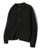 TRILLION Washable Round Neck Hacci Zip-Up Knit (Pure Black)