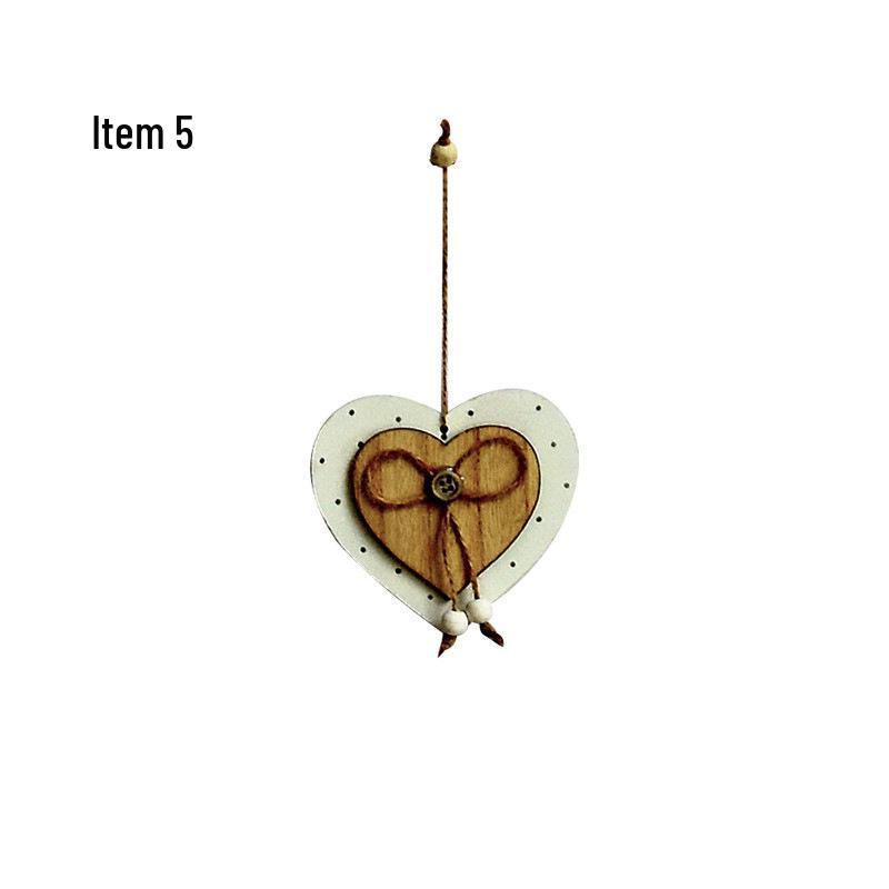 European Wooden Heart Ornaments - Handmade Wedding Pendants & Home Accessories