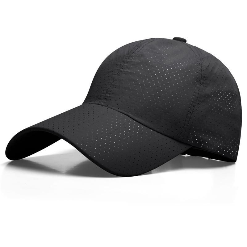 Summer Polyester Lightweight Sport Running Mesh Quick Dry Fitness Hats Quick Dry Baseball Cap чёрный