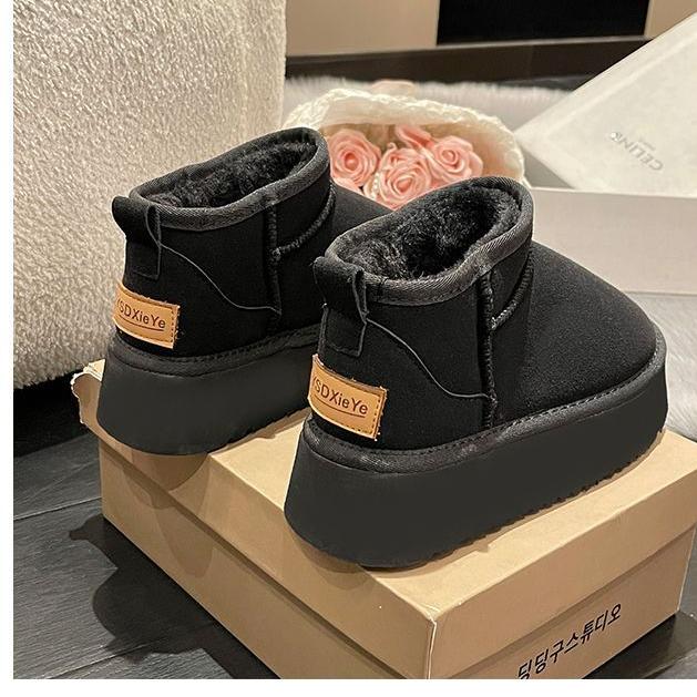 

Новые классические утолщенные пушистые женские зимние ботинки, удобные теплые ботильоны, женская зимняя обувь, массивные ботинки D403 40