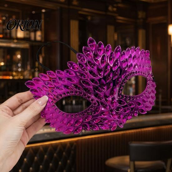 Stable Wear Party Mask Rhinestone Masquerade Mask, Adjustable Eye for Halloween Ball Gala Fashionable Dance Performance Cosplay, Sparkling Hollow