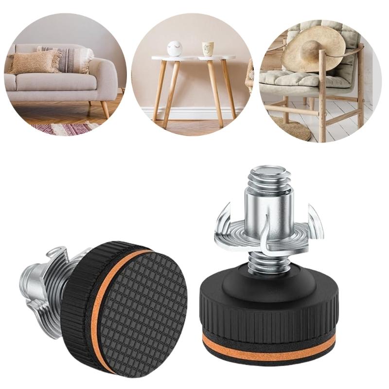 Adjustable 3/8" Furniture Leg Levelers with High Density Rubber Floor Protectors Adjustable Leg Levelers for Furnitures