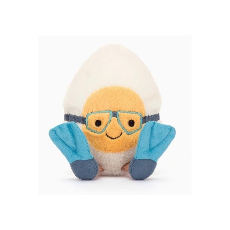 

Plush Water Boiled Egg Doll With Diving Mask For Kids Gift And Bag Accessory