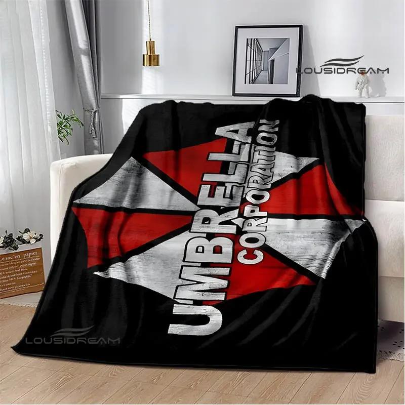 Biochemical Umbrella Printed Blanket Kids Warm Blanket Flannel Soft and Comfortable Blanket Home Travel Bedding Gift