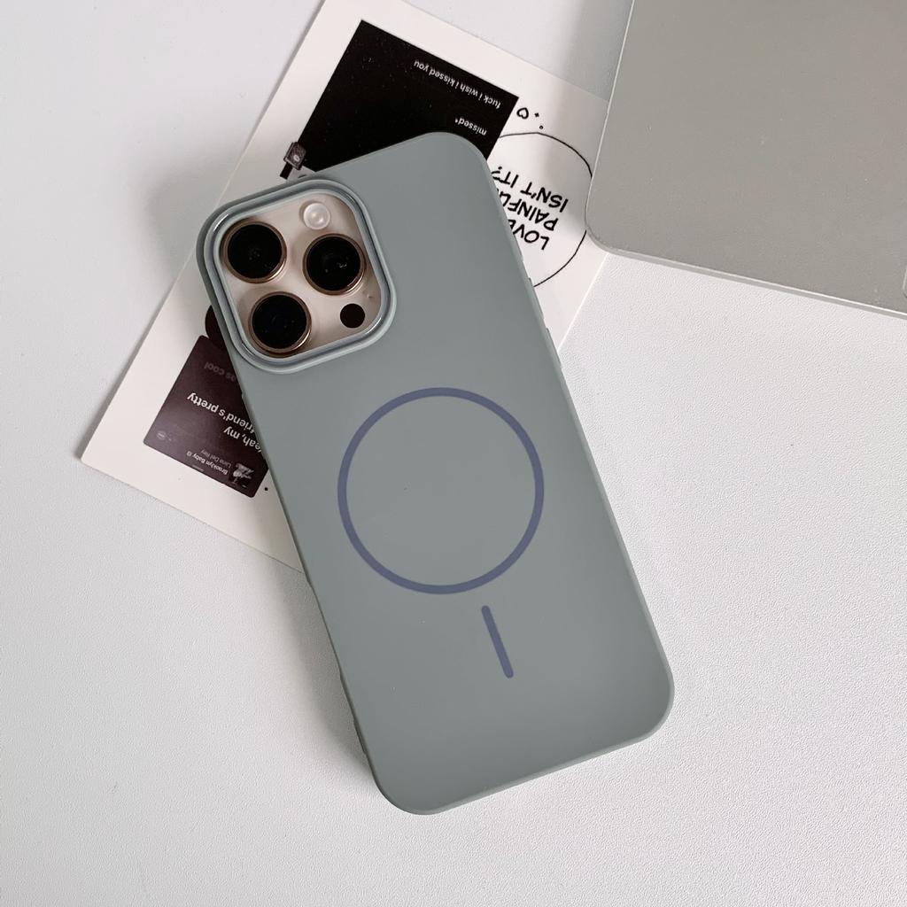 Applicable To Apple iPhone17promax Mobile Phone Case, Thin Ring Soft Sand 17Air Magnetic Suction 16Pro Anti-drop Protective Case