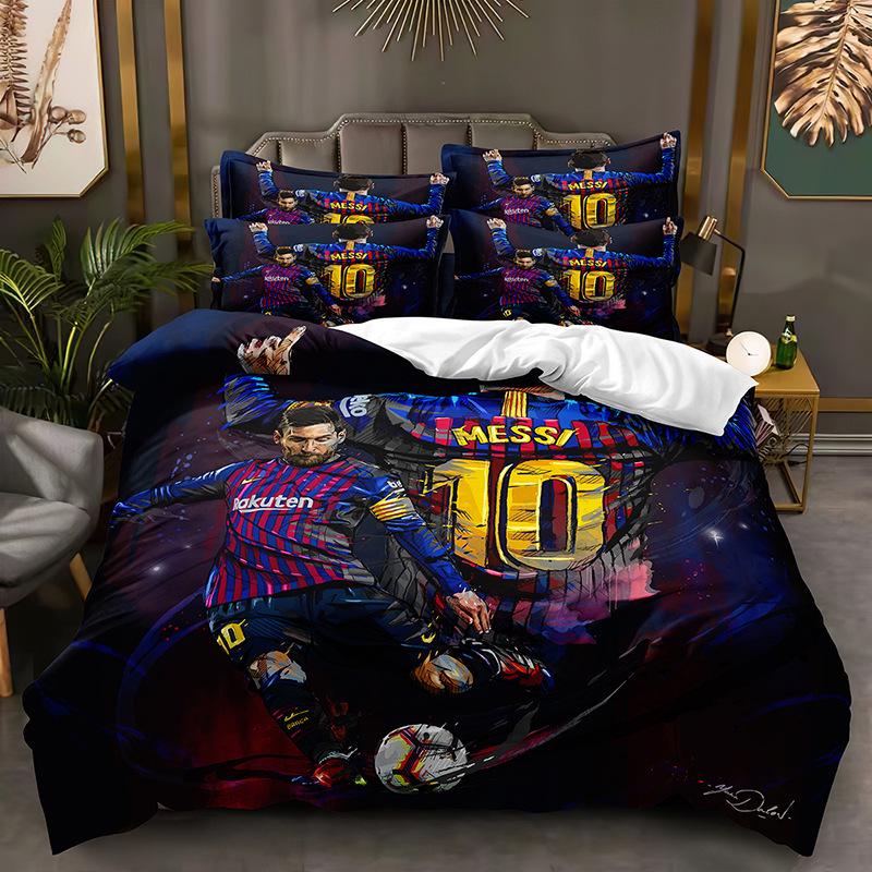 Ronaldo Messi 3D Print Football Star Duvet Cover & Pillowcase Set