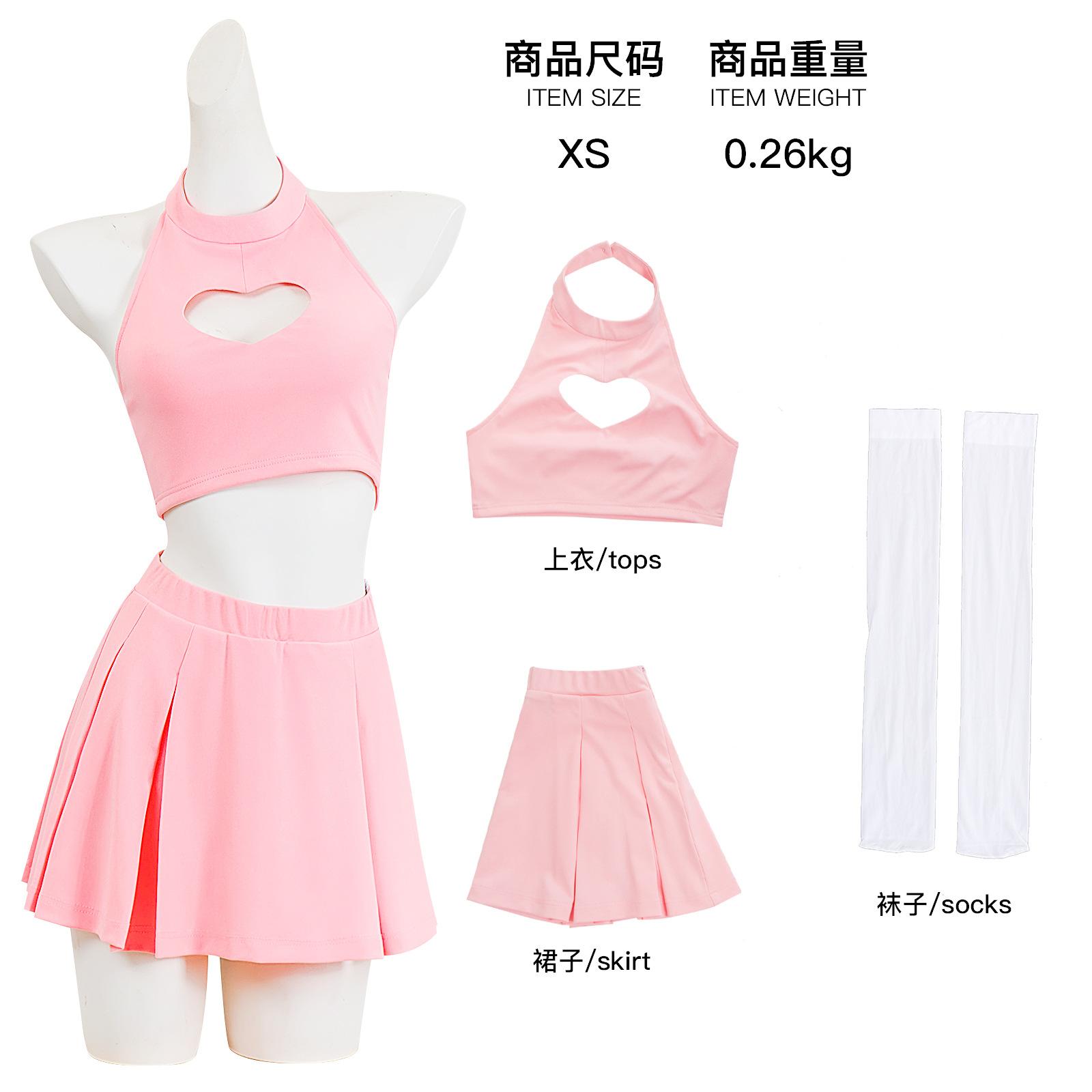 

Тетрадь Смерти Миса Амане Розовая Юбка Чирлидера Косплей Костюм Комплект, Аниме Точный Наряд с Узором Сердечек, Конвенция на Хэллоуин S