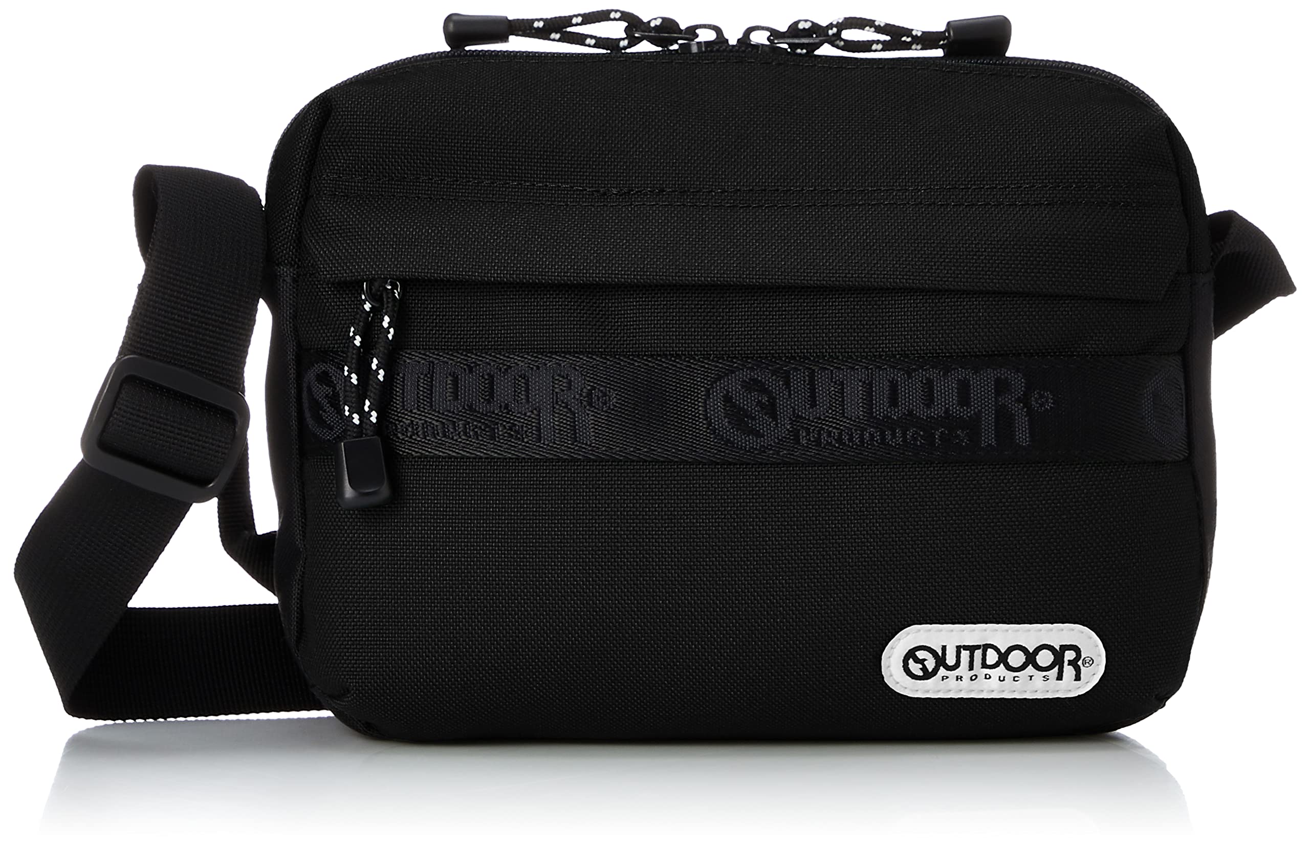 

Outdoor Products Classic Logo Tape Nylon Crossbody Shoulder Bag, Mini Shoulder/Middle Shoulder, Black