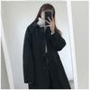 Autumn and Winter Long Plus Cotton Thick Single-breasted Coat Woolen Coat Wild Woman Clothing
