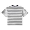 SNOWPEAK Cotton Women's Stripe Semi-crop Short-sleeve T-shirt Navy (S25MWFTS69)