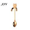 Coffee Cup Stirrer 304 Stainless Steel Spoon, Hanging Cat Spoon for Mugs Tall Cups, Long Short Handle Tea Stirring Ideal Desserts & Ice Cream