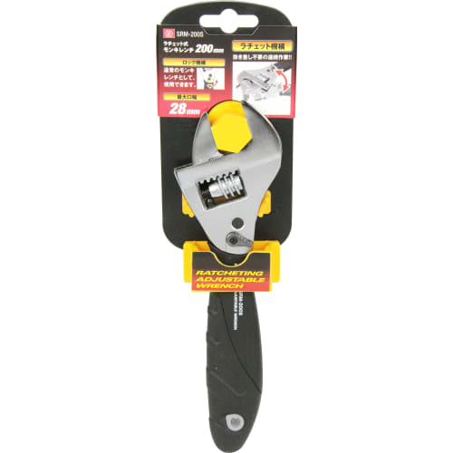 SK11 (SK11) Ratchet type monkey wrench maximum mouth width 28mm SRM-200S