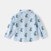 Boys Cotton Shirt 2025 Spring and Autumn New Children's Cute Printed Shirt Children's Long-sleeved Top Tide