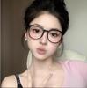 Korean Ultralight Anti-Blue Light Women's Glasses, Slimming Large Cold Tea Frame with Prescription.