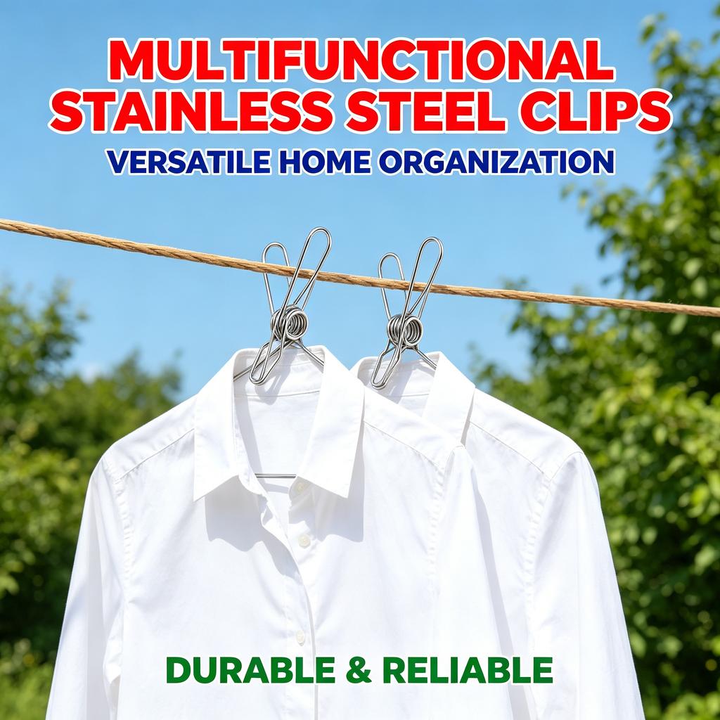 Clips De Acero Inoxidable Multifuncionales Para Colgar Ropa Y Organizar Artículos Del Hogar