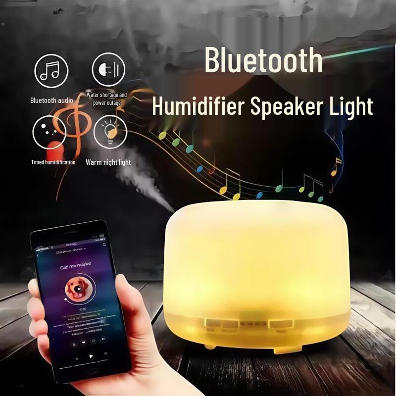 Three-in-One Bluetooth Speaker with Atmosphere Light & Humidifier