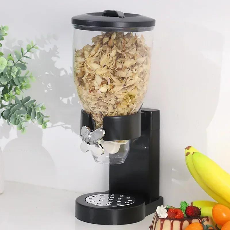 Cereal Dispenser Kitchen Transparent Food Storage Jar Sealed Moisture-proof Oatmeal Storage Tanks Double Barrel Oatmeal Machine 6398₽