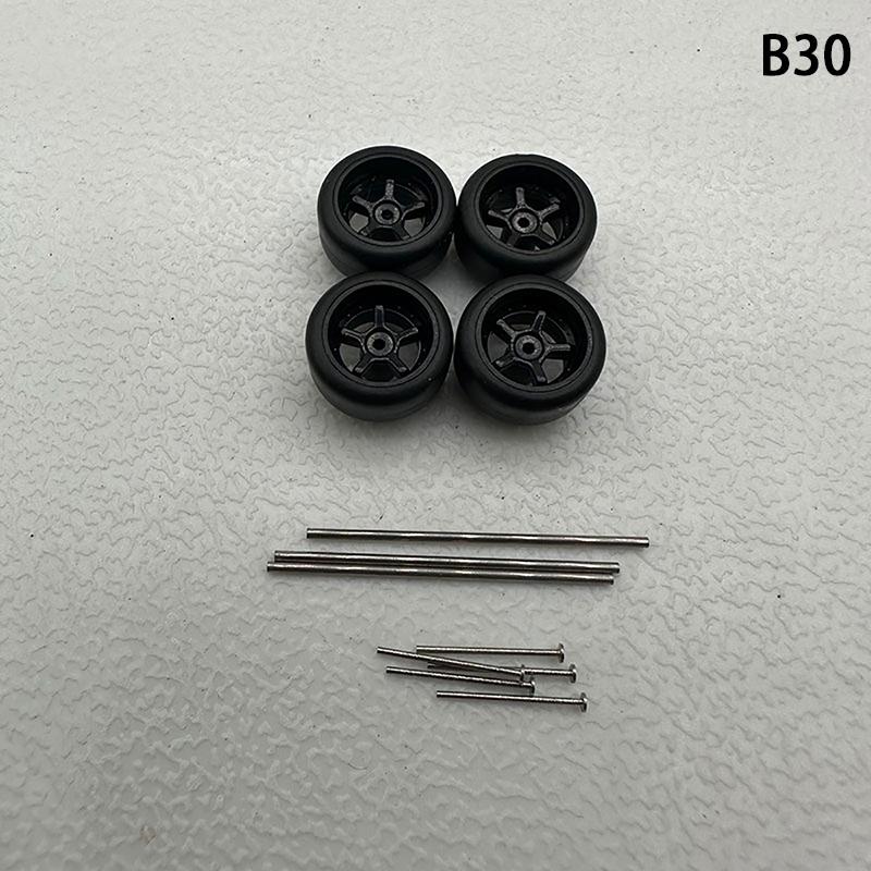 Yenilikçi Abs Temel Modifiye Parçalar Araç Oyuncak Hotwheels Tomica Mini Gt İçin 1 Set 1/64 Model Araba Lastikleri Kauçuk Lastikli