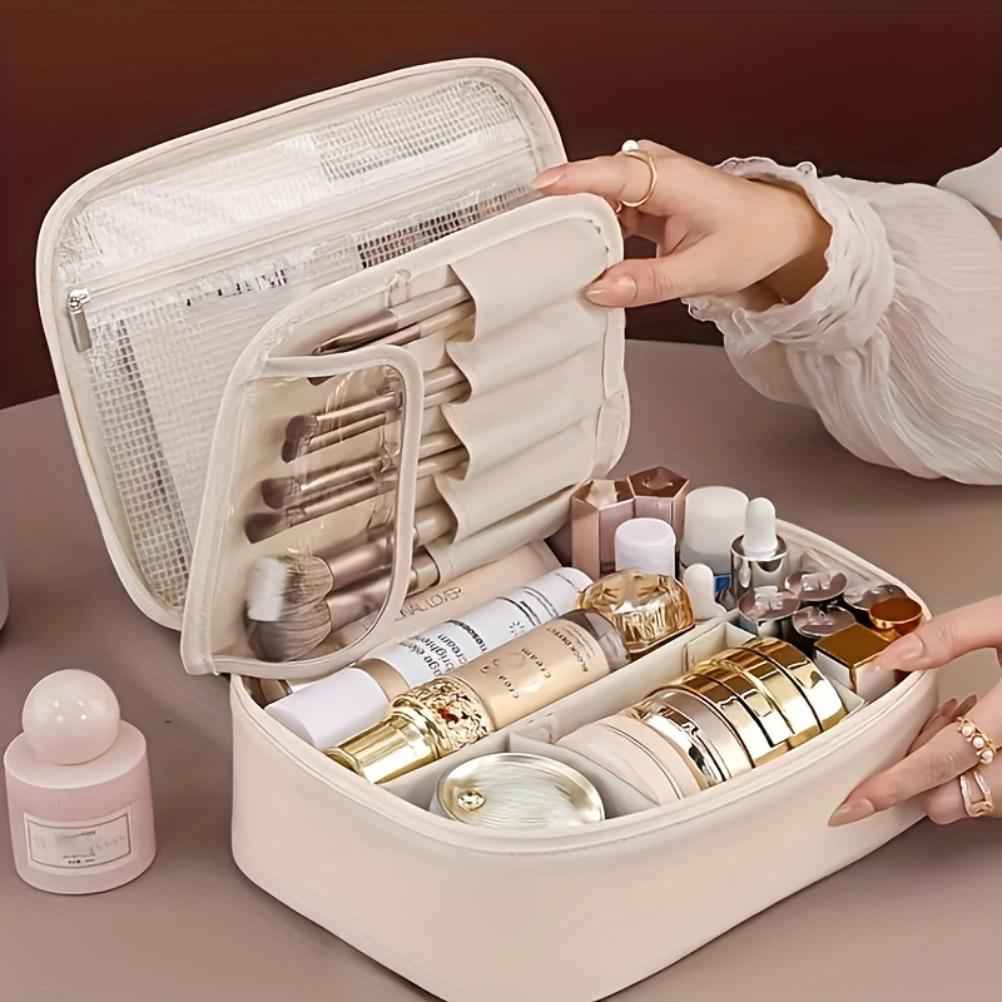 Multi Layer Large Capacity Makeup Bag Detachable Cosmetic Pouch Cosmetics Storage Bag Travel Essentials Can Store Brushes