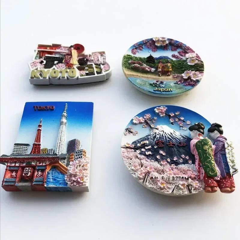 Japan Fridge Magnets Mount Fuji Tokyo Kyoto Tourist Souvenir Craft Gifts Resin Magnetic Refrigerator Sticker Home Decoration