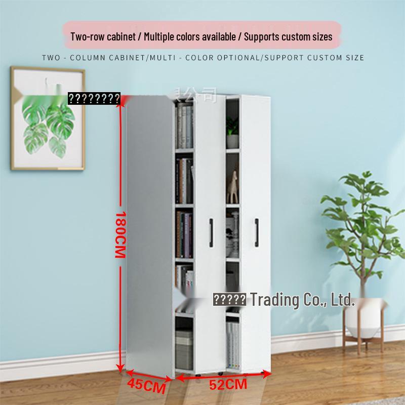 Mobile Dustproof Bookshelf: Sliding, Wheel-Equipped, Drawer-Type Storage Cabinet