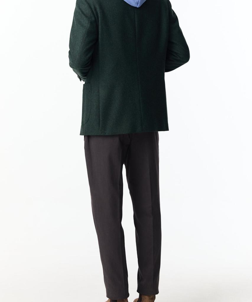 Man On The Boon Notched Lapel Wool Single Jacket_Melange Green 4714302012