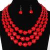 Set di gioielli esagerati fatti a mano transfrontalieri collana multistrato orecchini accessori atmosferici vintage ingrosso di fabbrica