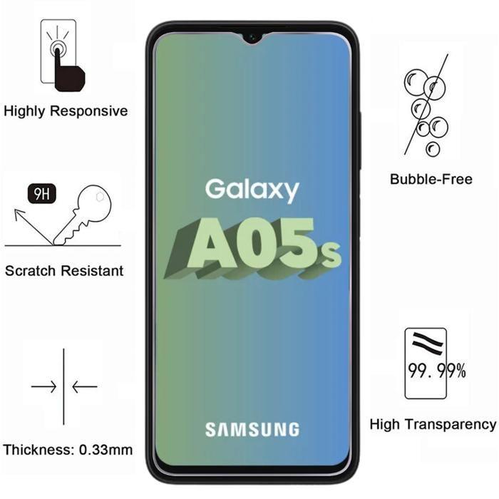 Case for Samsung Galaxy A05S and 2 Tempered Glass Screen Protector Phonillico®