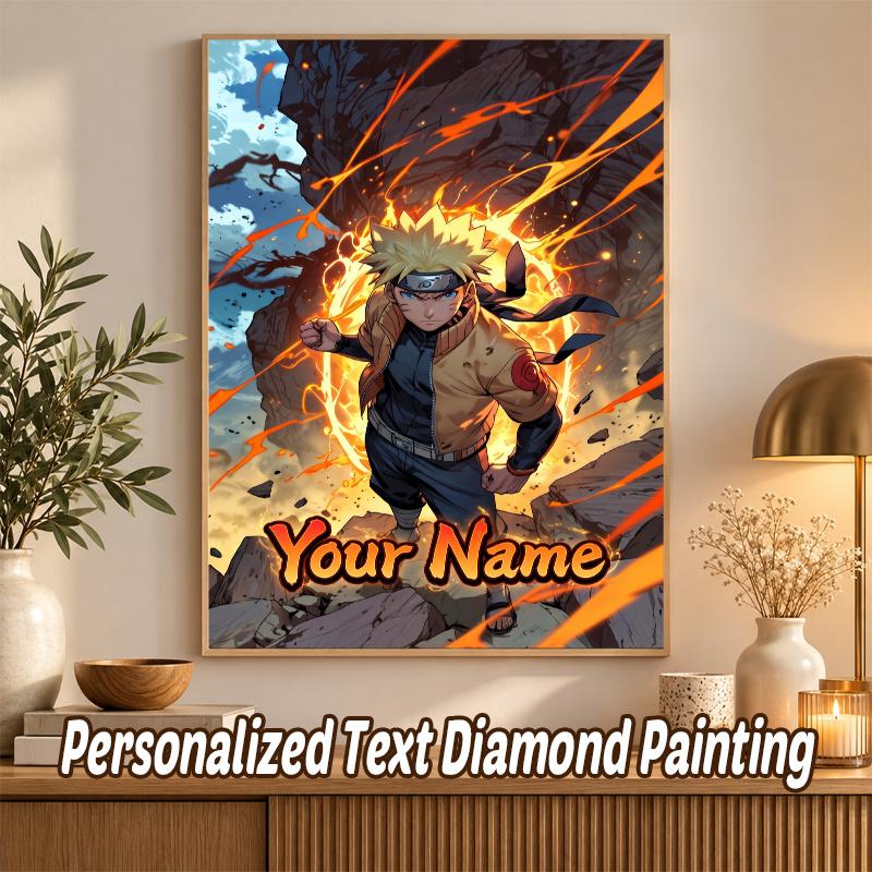 Naruto Uzumaki Custom Name Diamond Painting Personalized 5D Full Drill DIY Diamond Art Home Decor