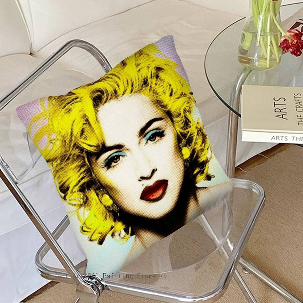 1Pc American Female Singer M-Madonna Pillow Case Fashion Square Pillowcase Bedroom Sofa Room Ins Decoration Leisure