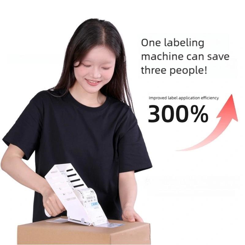 Precisions Label Applicator Ensuring Accurate Alignment for Quick Packaging Tasks in Warehousing and Logistics Environment