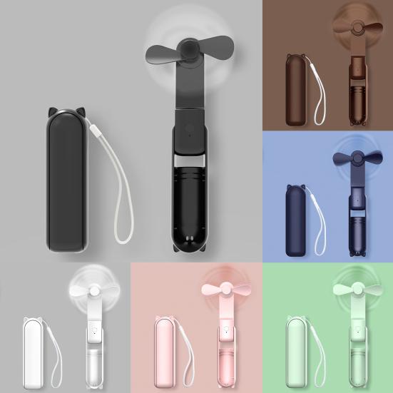 Mini Portable Fan Foldable Rechargeable Handheld Fan with 3 Speeds Low Noise Fan with Lanyard Fun Summer Gift for Travel Office Outdoor