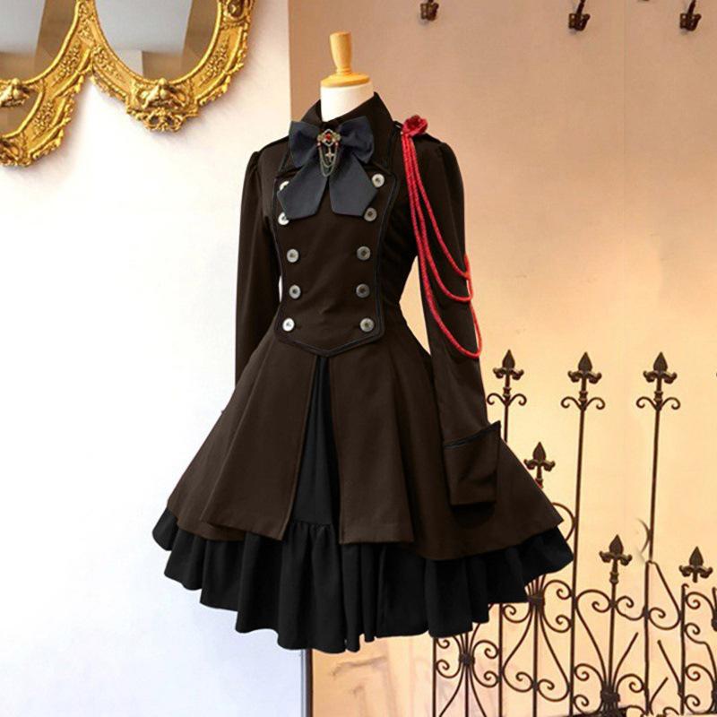 Renaissance Retro Langarm Schleife Rüsche Cosplay Kleid