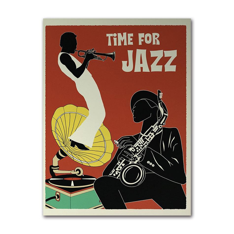 Retro Music Jazz Poster Vintage Piano Disco Ball Vinyl Record Canvas Painting Print 70s Wall Art Picture Room Home Decor Gift 21X30CMNo Framed