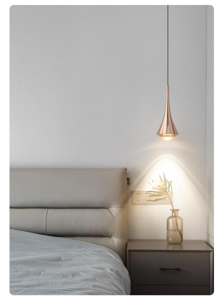 Minimalist Italian-Style Adjustable Pendant Light for Bedroom, Entryway, or Dining Room.