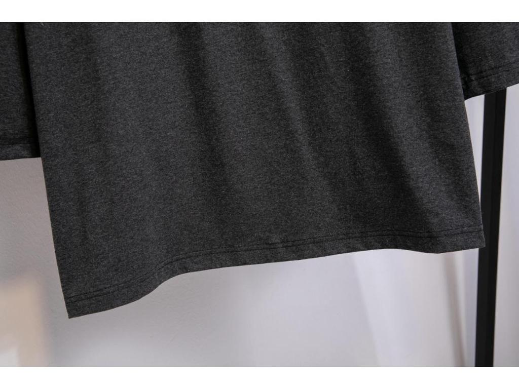 Women's Korean Style Plus Size Solid Color Long Sleeve T-Shirt - Fashionable Hot Stamping, Casual and Versatile for Autumn 2025