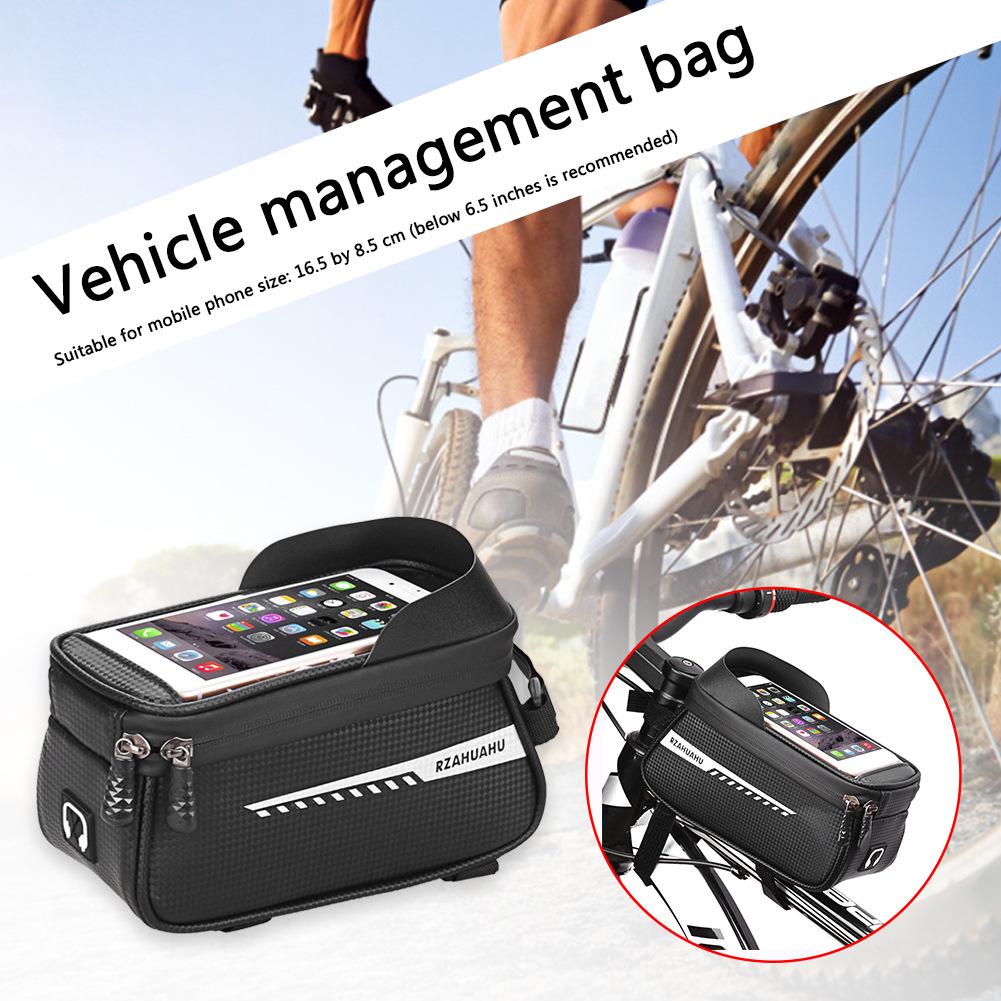 Mountain Bike Top Tube Frame Bag with Touch Screen Phone Holder