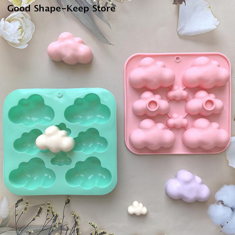 8-Cavity Candle Soap Making Cloud Shaped Silicone Candy Mould Chocolate Pudding Dessert Cake Baking Mould Kitchen Tool