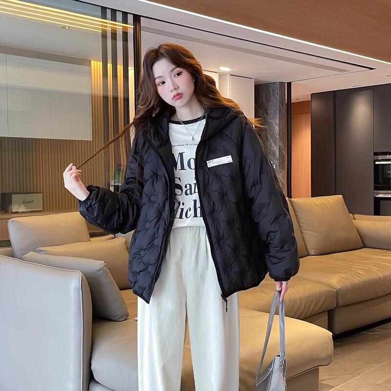 TonLion Women's Hooded Embossed Down Jacket