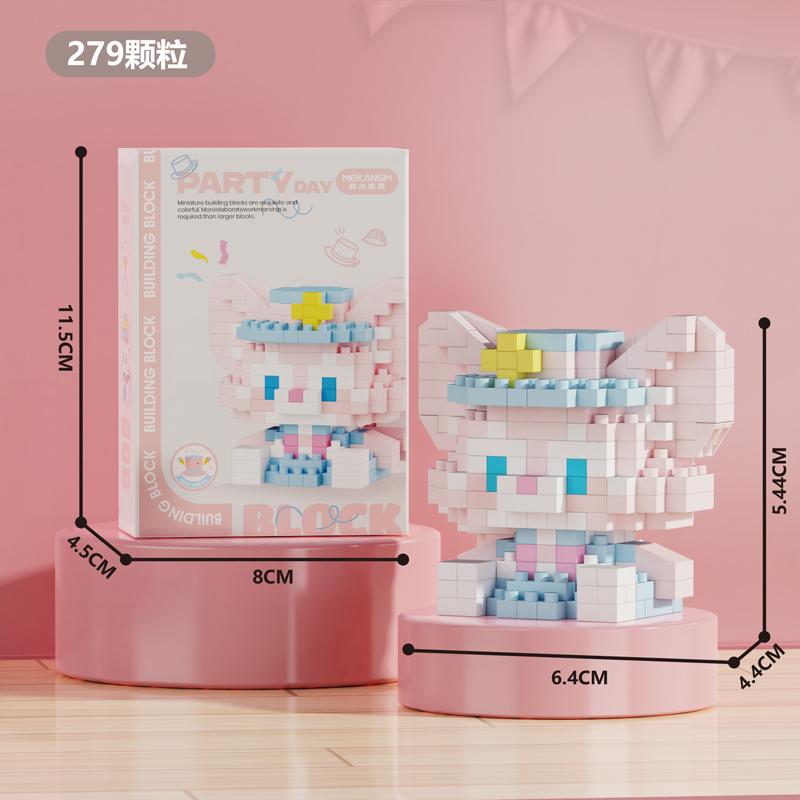 MINISO Sanrio Παιχνίδια Τουβλάκια Δόμησης Μικρο Διαμαντένια Τουβλάκια Disney Hello Kitty Kuromi Πάντα Μπλοκ Montessori Για Παιδιά Δώρα