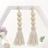 4 Stück Baumwollquasten Perlen Hängende Naturholzperlen Hängende Ornamente Schranktürgriff Vasen Neutral Neutral Heimdekorationen