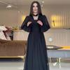 Autumn 2024 European & American Fashion Mesh Puff Sleeve Slimming Dress