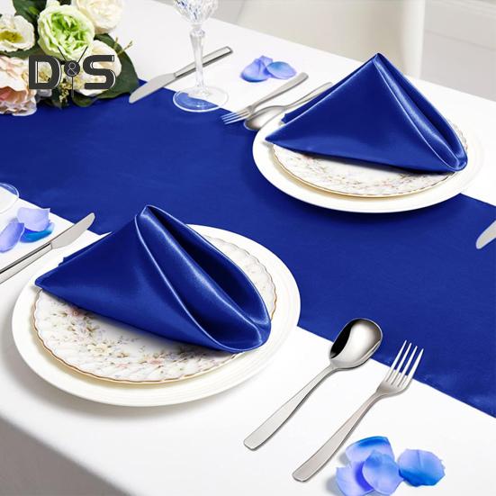 12 Pcs Nordic Style Satin Napkins Square Smooth Fabric Solid Color Anti-wrinkle Wedding Party Prom Banquet Ball Decoration Dinner Napkins