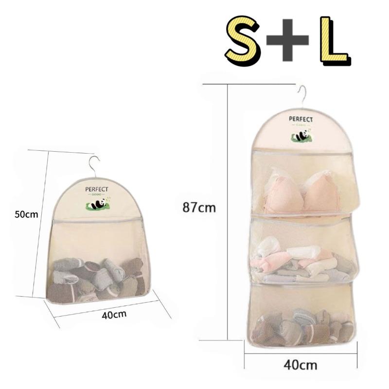 Storage Hanging Bag ,Hanging Underwear Bag, Socks, and Bra Mesh Storage Bag Wall Mounted Storage Bags, Transparent Pocket Design