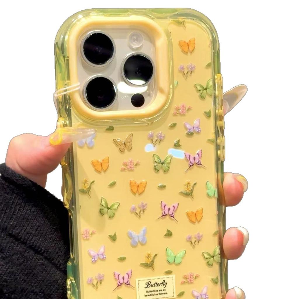 Jelly Two-in-one Small Floral for Apple 17 Promax Mobile Phone Case for IPhone 15 All-inclusive 14/13 Love