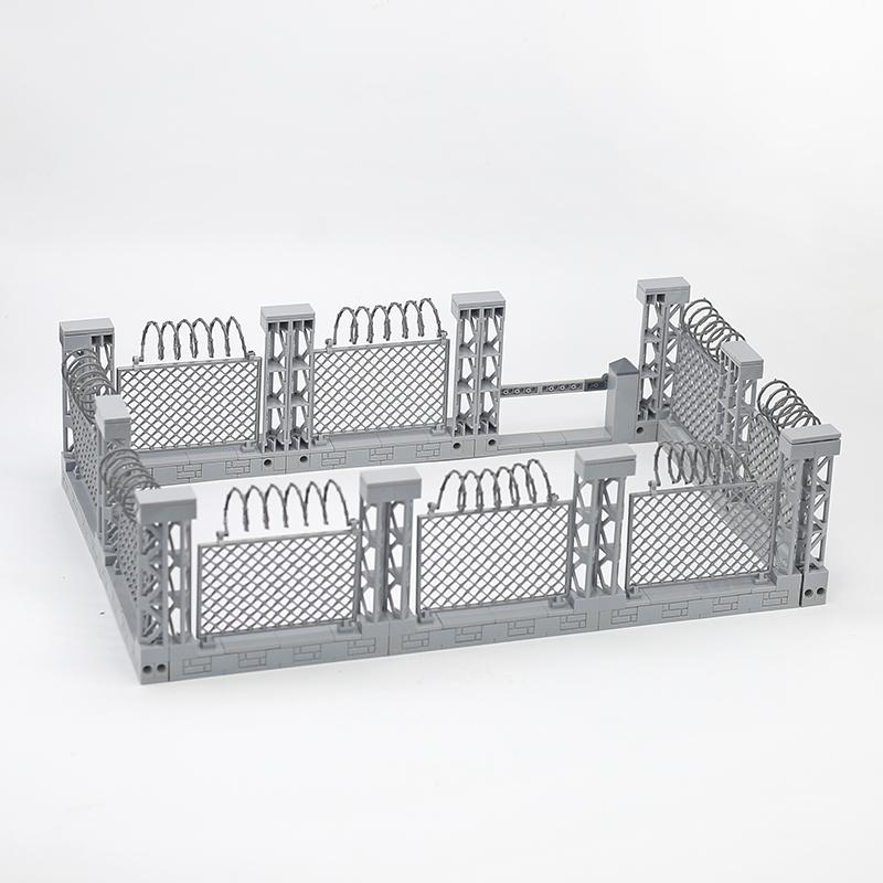 Moc Military Fence Nets Construction Blocks Toys Diy Blocks Toys For Young Boys Fitting Farm Fence Military Fence Gate Blocks Parts