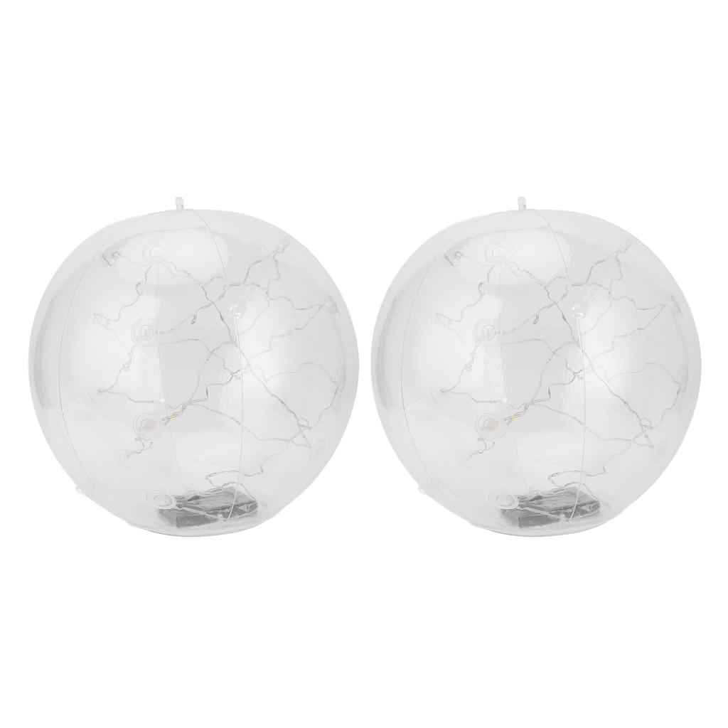 2pcs Solar Floating Pool Lights 14in Inflatable LED Pool Lights with Remote Water Resistant Pool Light Balls for Yard Party Outdoor Decor